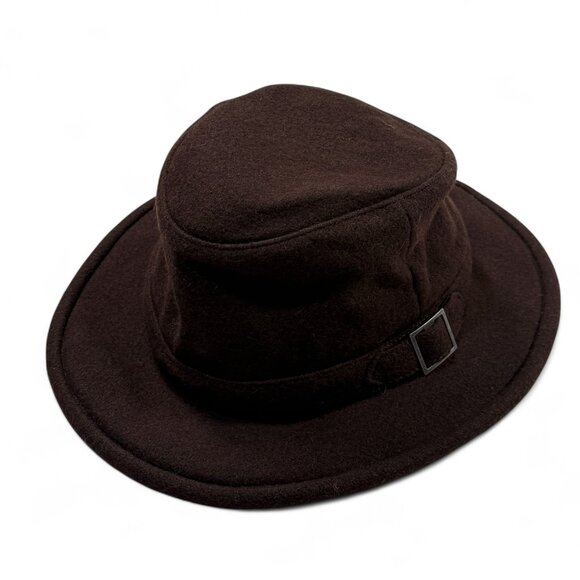 Rei Tilley Winter Hat Wool UPF 50+ Crushable Ear Flaps Buckle Brown 7 1/8 Fedora